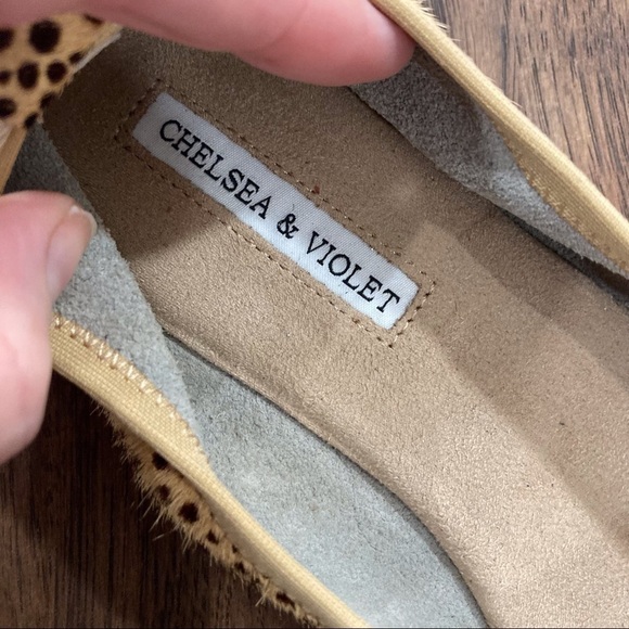 NWT Chelsea & Violet 7.5 ruby calfhair leopard flats - Picture 10 of 14